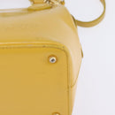 Gianni Versace Hand Bag Leather 2way Yellow Gold Auth th6323-16
