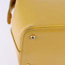 Gianni Versace Hand Bag Leather 2way Yellow Gold Auth th6323-17