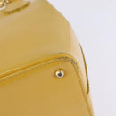 Gianni Versace Hand Bag Leather 2way Yellow Gold Auth th6323-11