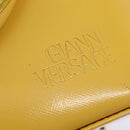 Gianni Versace Hand Bag Leather 2way Yellow Gold Auth th6323-18