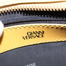 Gianni Versace Hand Bag Leather 2way Yellow Gold Auth th6323-19