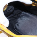 Gianni Versace Hand Bag Leather 2way Yellow Gold Auth th6323-21