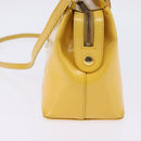 Gianni Versace Hand Bag Leather 2way Yellow Gold Auth th6323-4