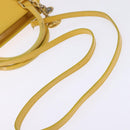 Gianni Versace Hand Bag Leather 2way Yellow Gold Auth th6323-9