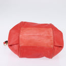 Chloe Etel Hand Bag Leather 2way Red Gold Auth th6324-11