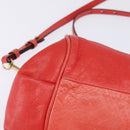 Chloe Etel Hand Bag Leather 2way Red Gold Auth th6324-12