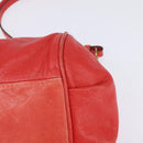 Chloe Etel Hand Bag Leather 2way Red Gold Auth th6324-13
