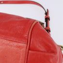 Chloe Etel Hand Bag Leather 2way Red Gold Auth th6324-15