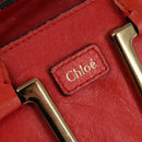 Chloe Etel Hand Bag Leather 2way Red Gold Auth th6324-16