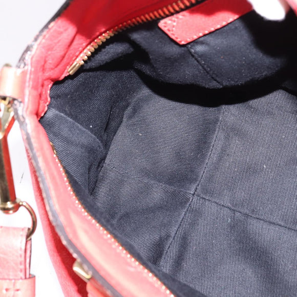 Chloe Etel Hand Bag Leather 2way Red Gold Auth th6324