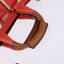 Chloe Etel Hand Bag Leather 2way Red Gold Auth th6324-7
