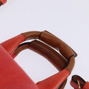 Chloe Etel Hand Bag Leather 2way Red Gold Auth th6324-8