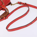 Chloe Etel Hand Bag Leather 2way Red Gold Auth th6324-9