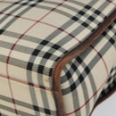 BURBERRY Nova Check Hand Bag Canvas Beige Silver Auth th6326-9