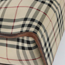BURBERRY Nova Check Hand Bag Canvas Beige Silver Auth th6326-16