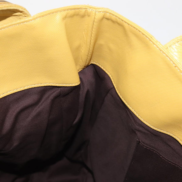 BURBERRY Blue Label Tote Bag Leather Yellow Auth th6327