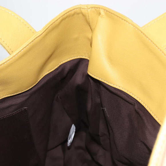 BURBERRY Blue Label Tote Bag Leather Yellow Auth th6327
