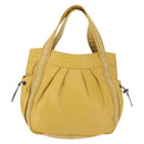 BURBERRY Blue Label Tote Bag Leather Yellow Auth th6327-13