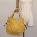 BURBERRY Blue Label Tote Bag Leather Yellow Auth th6327-20