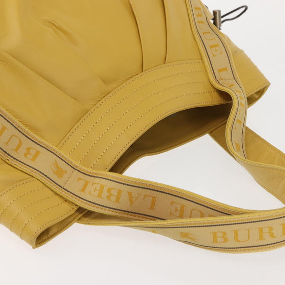 BURBERRY Blue Label Tote Bag Leather Yellow Auth th6327