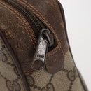 GUCCI GG Supreme Web Sherry Line Clutch Bag PVC Beige 156 01 012 Auth th6330-8