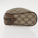 GUCCI GG Supreme Web Sherry Line Clutch Bag PVC Beige 156 01 012 Auth th6330-4