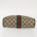 GUCCI GG Supreme Web Sherry Line Clutch Bag PVC Beige 156 01 012 Auth th6330-6