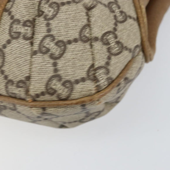 GUCCI GG Plus Supreme Shoulder Bag PVC Leather Beige Gold Auth th6331