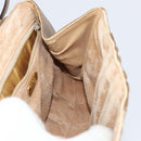 GUCCI GG Plus Supreme Shoulder Bag PVC Leather Beige Gold Auth th6331-19