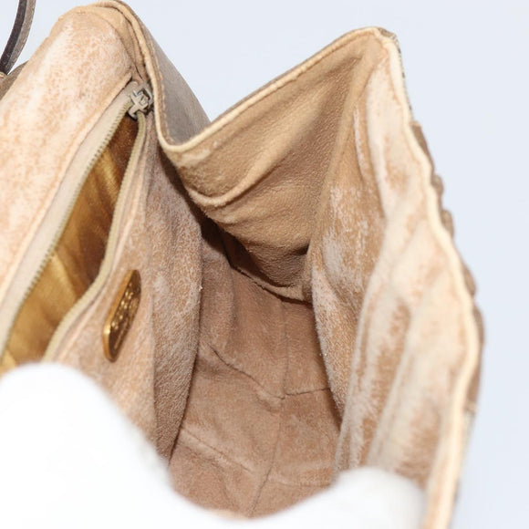 GUCCI GG Plus Supreme Shoulder Bag PVC Leather Beige Gold Auth th6331