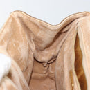 GUCCI GG Plus Supreme Shoulder Bag PVC Leather Beige Gold Auth th6331-20