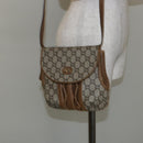 GUCCI GG Plus Supreme Shoulder Bag PVC Leather Beige Gold Auth th6331-21
