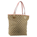 GUCCI GG Canvas Tote Bag Beige Gold 120836 Auth th6332-1