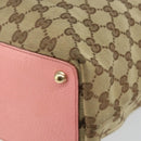 GUCCI GG Canvas Tote Bag Beige Gold 120836 Auth th6332-12