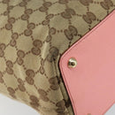 GUCCI GG Canvas Tote Bag Beige Gold 120836 Auth th6332-13