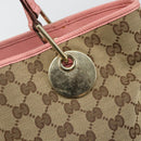 GUCCI GG Canvas Tote Bag Beige Gold 120836 Auth th6332-14