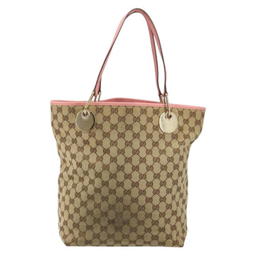 GUCCI GG Canvas Tote Bag Beige Gold 120836 Auth th6332 - 0