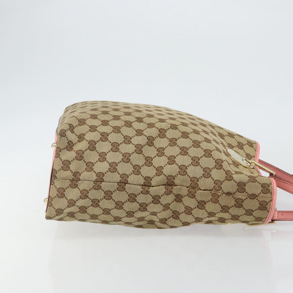 GUCCI GG Canvas Tote Bag Beige Gold 120836 Auth th6332