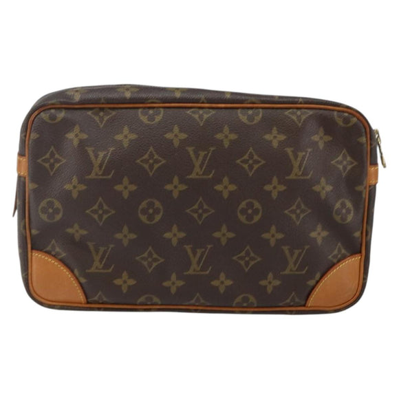 LOUIS VUITTON Monogram Compiegne 28 Clutch Bag M51845 LV Auth th6336