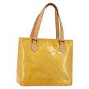 LOUIS VUITTON Monogram Vernis Houston Hand Bag Beige M91004 LV Auth th6347-1