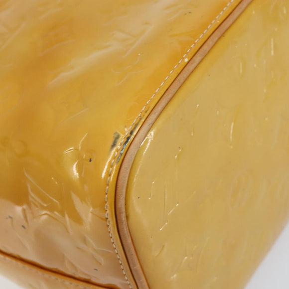 LOUIS VUITTON Monogram Vernis Houston Hand Bag Beige M91004 LV Auth th6347