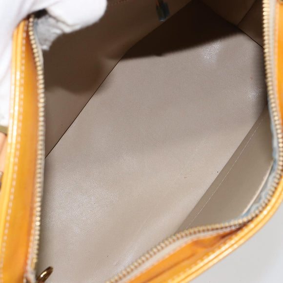 LOUIS VUITTON Monogram Vernis Houston Hand Bag Beige M91004 LV Auth th6347