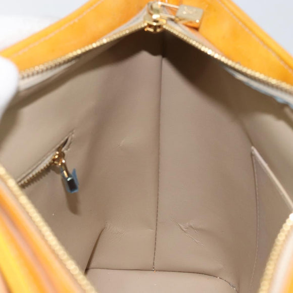 LOUIS VUITTON Monogram Vernis Houston Hand Bag Beige M91004 LV Auth th6347