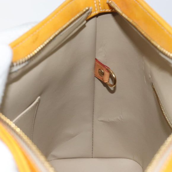 LOUIS VUITTON Monogram Vernis Houston Hand Bag Beige M91004 LV Auth th6347