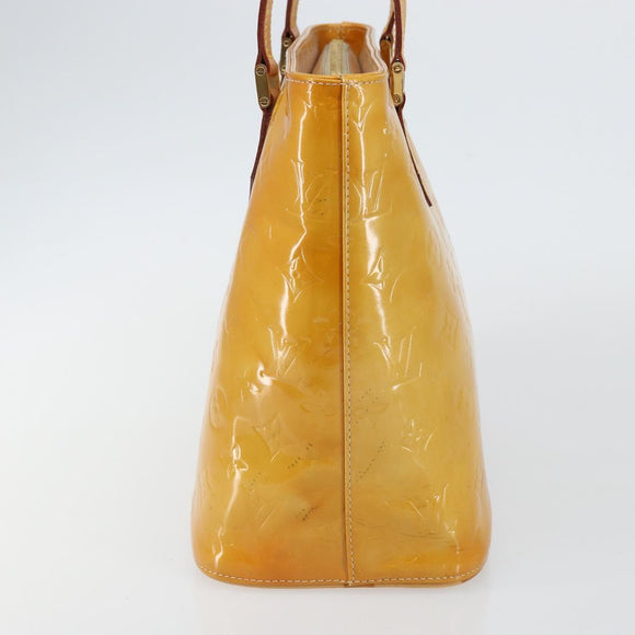 LOUIS VUITTON Monogram Vernis Houston Hand Bag Beige M91004 LV Auth th6347