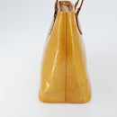 LOUIS VUITTON Monogram Vernis Houston Hand Bag Beige M91004 LV Auth th6347-4