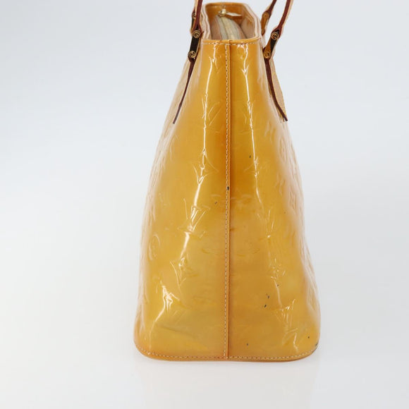 LOUIS VUITTON Monogram Vernis Houston Hand Bag Beige M91004 LV Auth th6347