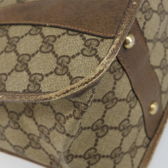 GUCCI GG Supreme Web Sherry Line Hand Bag PVC Beige 58 02 039 Auth th6355