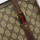 GUCCI GG Supreme Web Sherry Line Hand Bag PVC Beige 58 02 039 Auth th6355-14