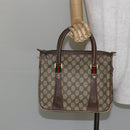 GUCCI GG Supreme Web Sherry Line Hand Bag PVC Beige 58 02 039 Auth th6355-22